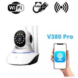 Вътрешна WiFi камера HD с микрофон, нощно виждане, слот за SD карта, 2MP - Q11X-F