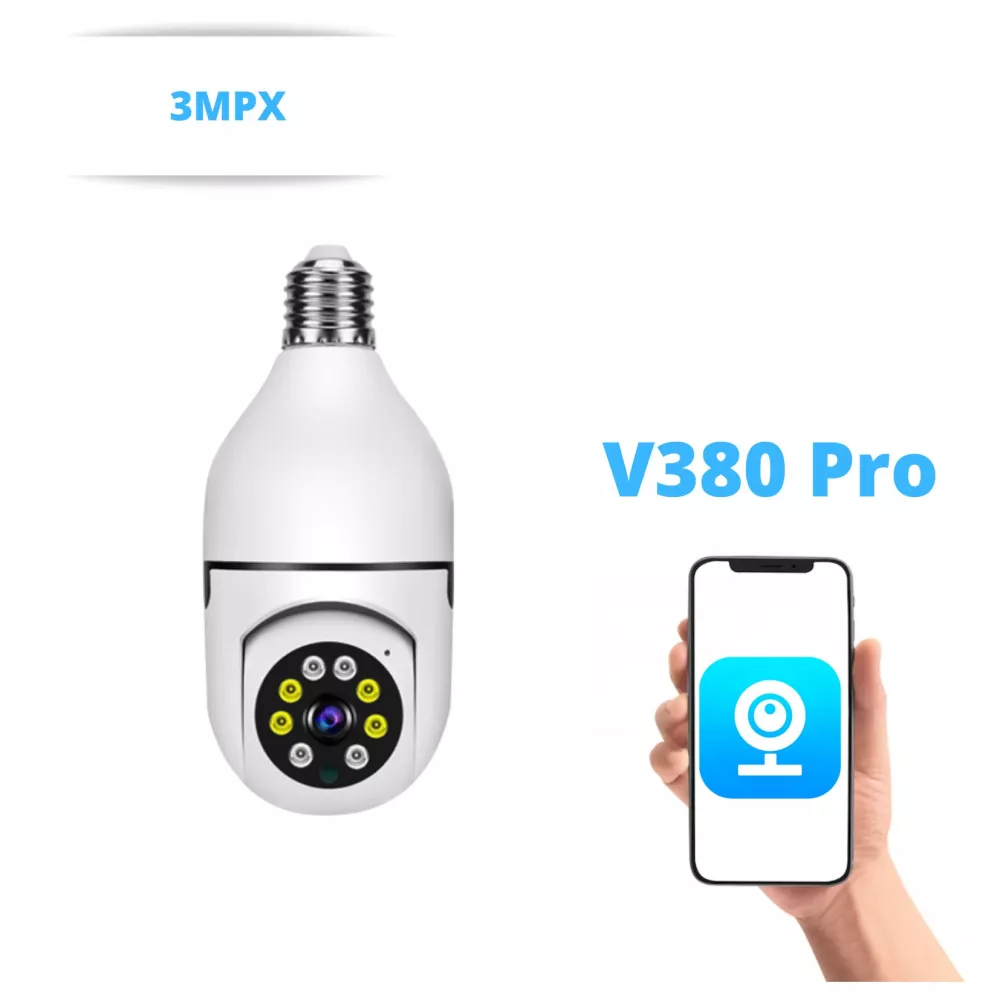 Вътрешна WiFi камера крушка с микрофон, нощно виждане и следене на движение, слот за SD карта, 3MP - Q16S-H