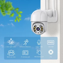 Външна WiFi камера с микрофон, нощно виждане и следене на движение, слот за TF карта, 4MP - Q5-40W