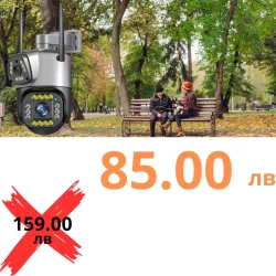 Външна WiFi двойна камера с микрофон, нощно виждане и следене на движение, слот за SD карта, 2MP+2MP - SC02-W