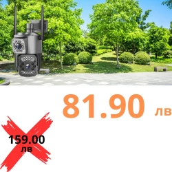 Външна WiFi двойна камера с микрофон, нощно виждане и следене на движение, слот за SD карта, 2MP+2MP - SC03-W