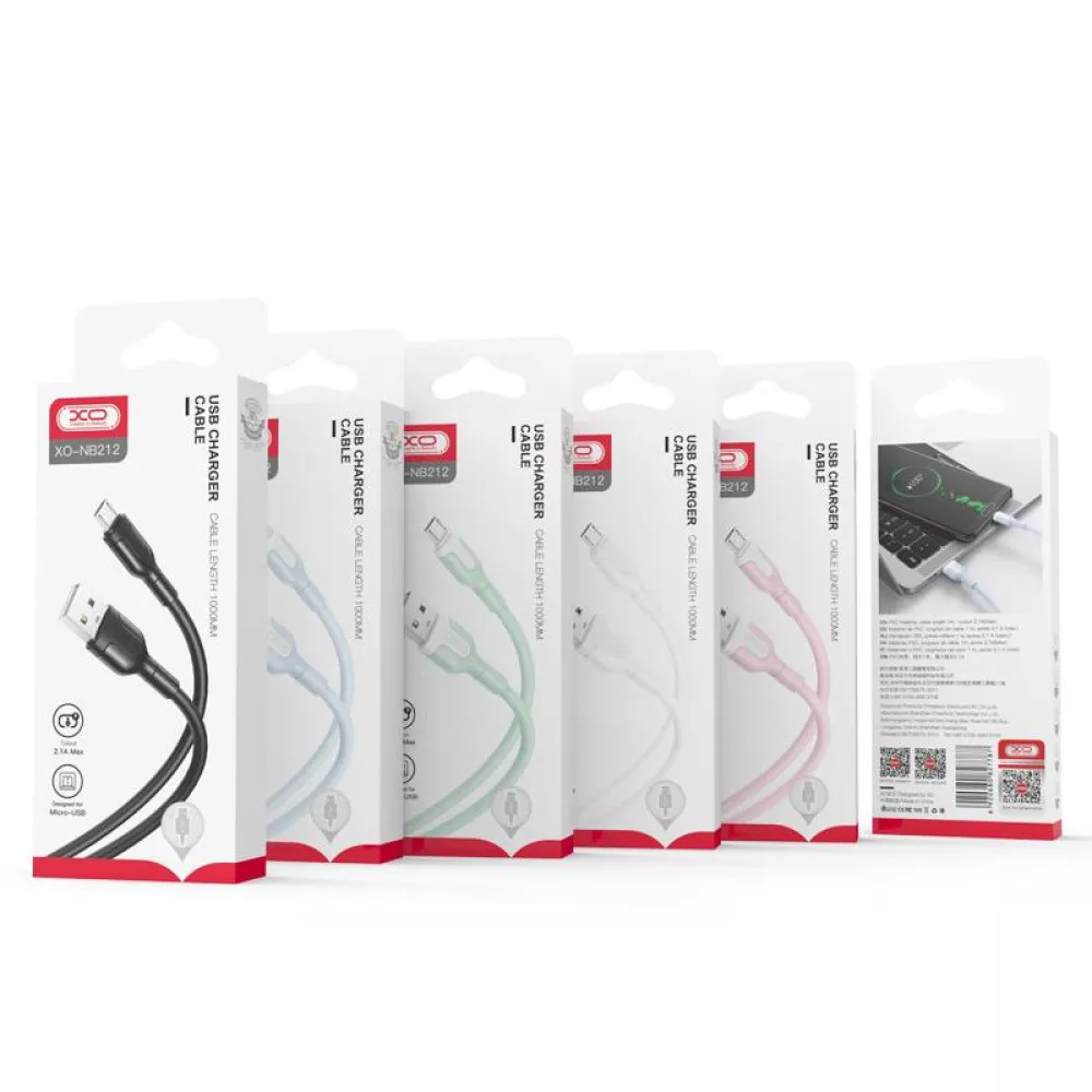 Кабел XO - NB212 USB-A - Micro USB, 2.1А, 1 метър