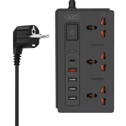 Разклонител смарт XO - WL06 3 x Sockets + 4 x USB + USB-C (30W)