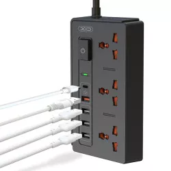 Разклонител смарт XO - WL06 3 x Sockets + 4 x USB + USB-C (30W)