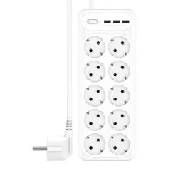 Разклонител смарт XO - WL07 10 x Sockets + 3 x USB + Превключвател