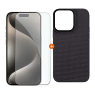  СЕТ Калъф XO Double Layer + Стъклен протектор 2.5D за Apple iPhone 15