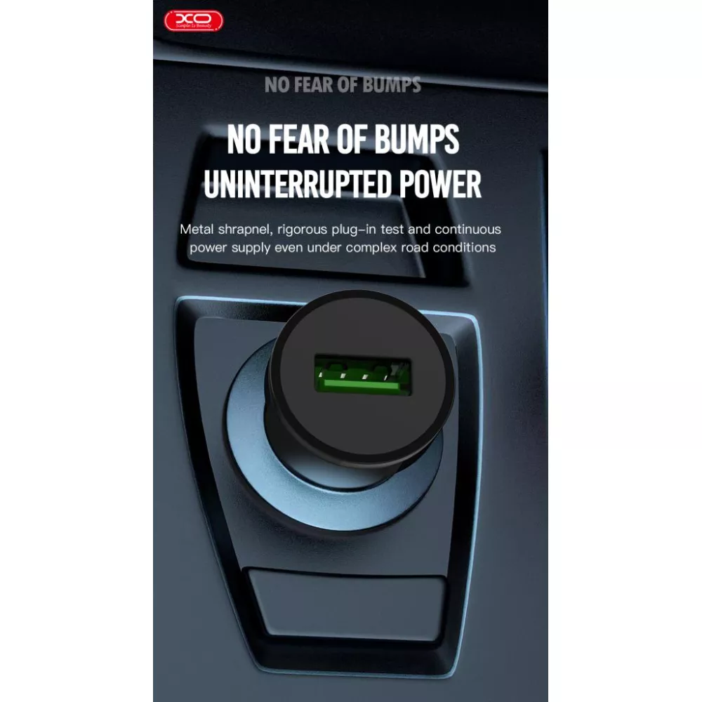 Зарядно за автомобил 12V XO - CC35 18W, USB-A, 3A