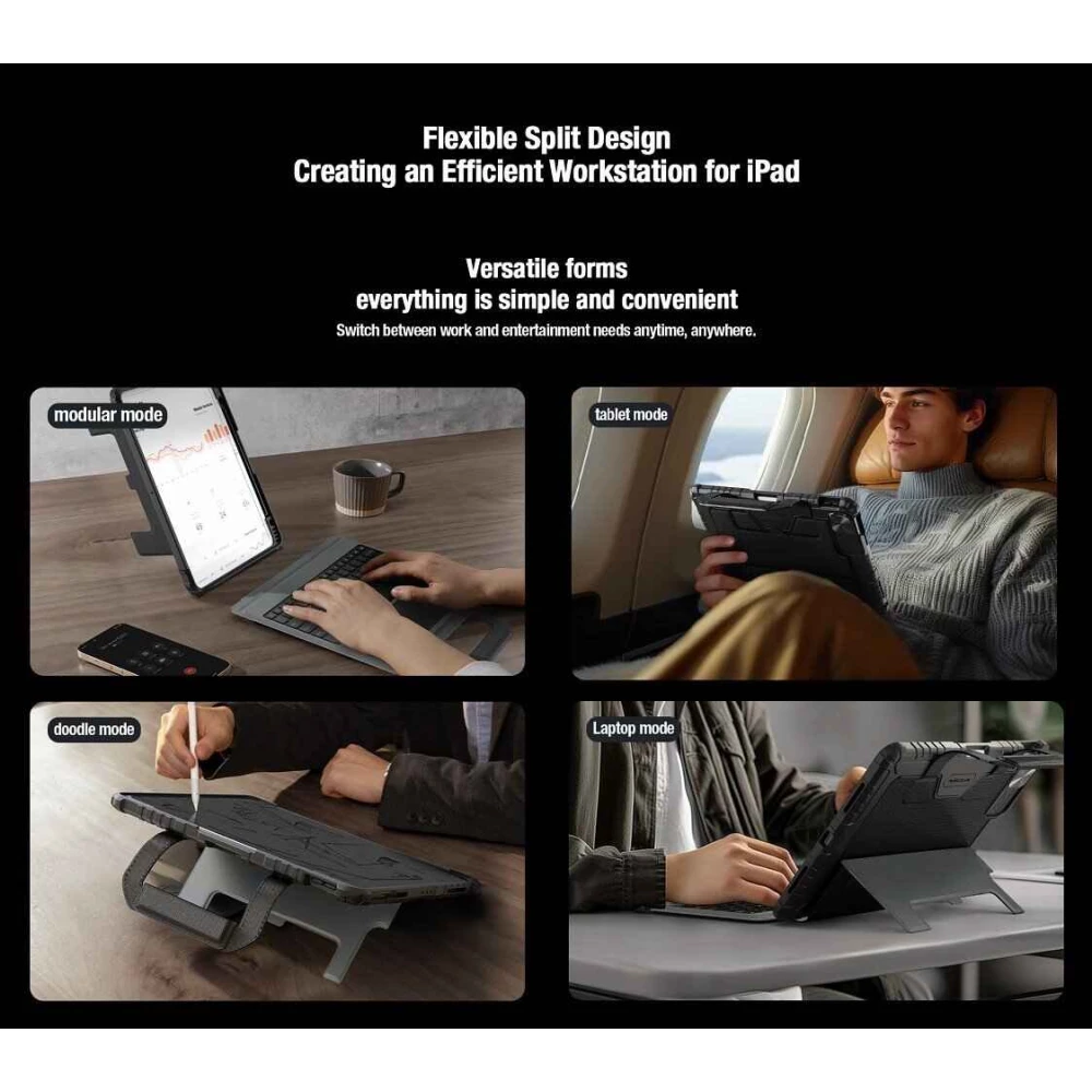 Калъф с клавиатура NILLKIN Bumper GO за таблет  iPad Pro 12.9 2020/2021/2022/ Air 13 2024/2025, Backlit Version