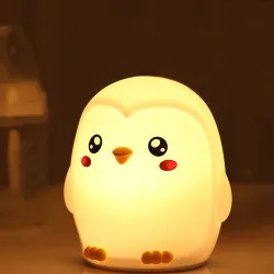 Нощна лампа Nimbo Silicone Penguin, TAP, 3-whites, USB