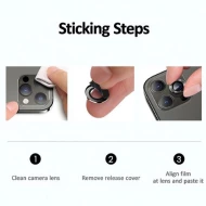 Метални лещи за камера Apple iPhone 15 Pro Max - графитено черни