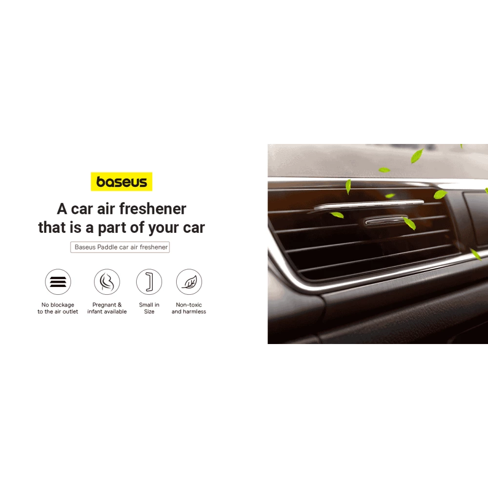 Ароматизатор за автомобил BASEUS Paddle air freshener - (SUXUN-BP0S) - 6 бр. - 3 аромата / сребърен