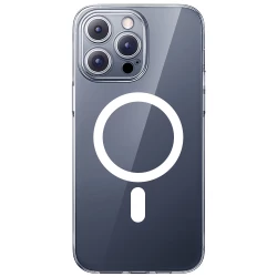 Калъф + стъклен протектор BASEUS Crystal MagSafe за Apple iPhone 15