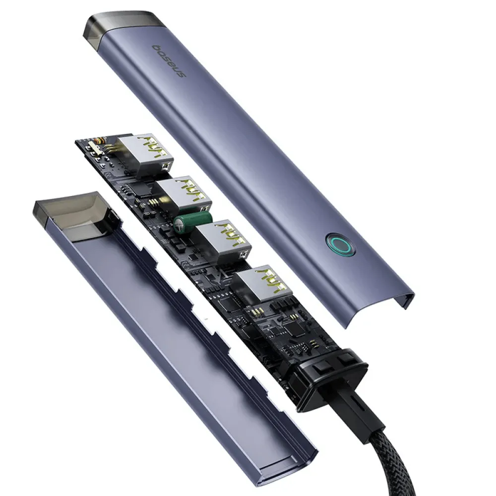 Хъб 4в1 BASEUS AIR UltraJoy от Type-C/USB-A към 4xUSB3.2, USB-C (input) (B0005280B811-15)