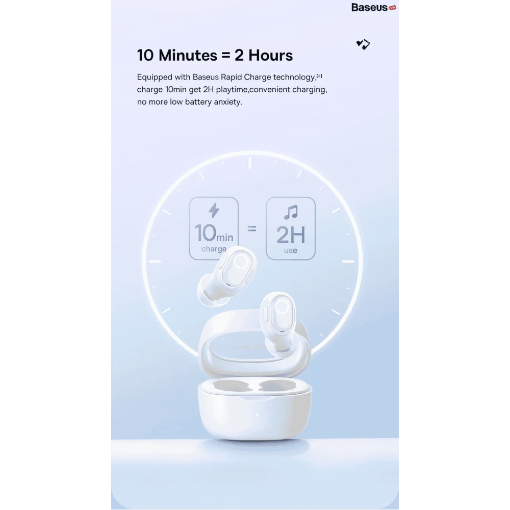 Слушалки BASEUS Bowie WM02 - (NGTW180302), TWS, с Bluetooth