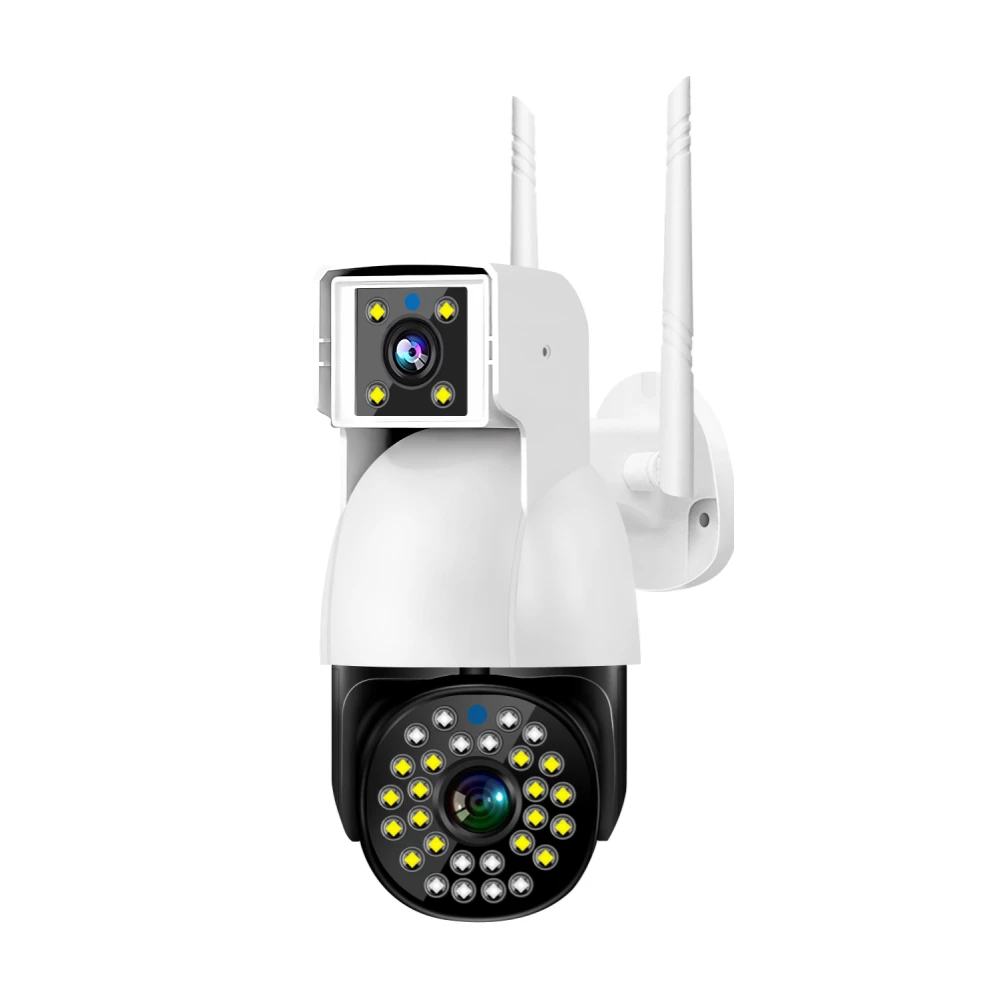 Външна WiFi двойна камера с микрофон, нощно виждане и следене на движение, слот за SD карта, 2MP - SC01-W Външна WiFi двойна камера с микрофон, нощно виждане и следене на движение, слот за SD карта, 2MP - SC01-W