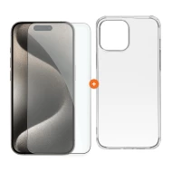  СЕТ Калъф XO High-Transparent + Стъклен протектор 2.5D за Apple iPhone 15 Pro