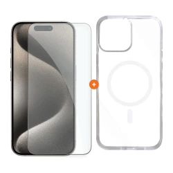  СЕТ Калъф XO MagSafe + Стъклен протектор 2.5D за Apple iPhone 15