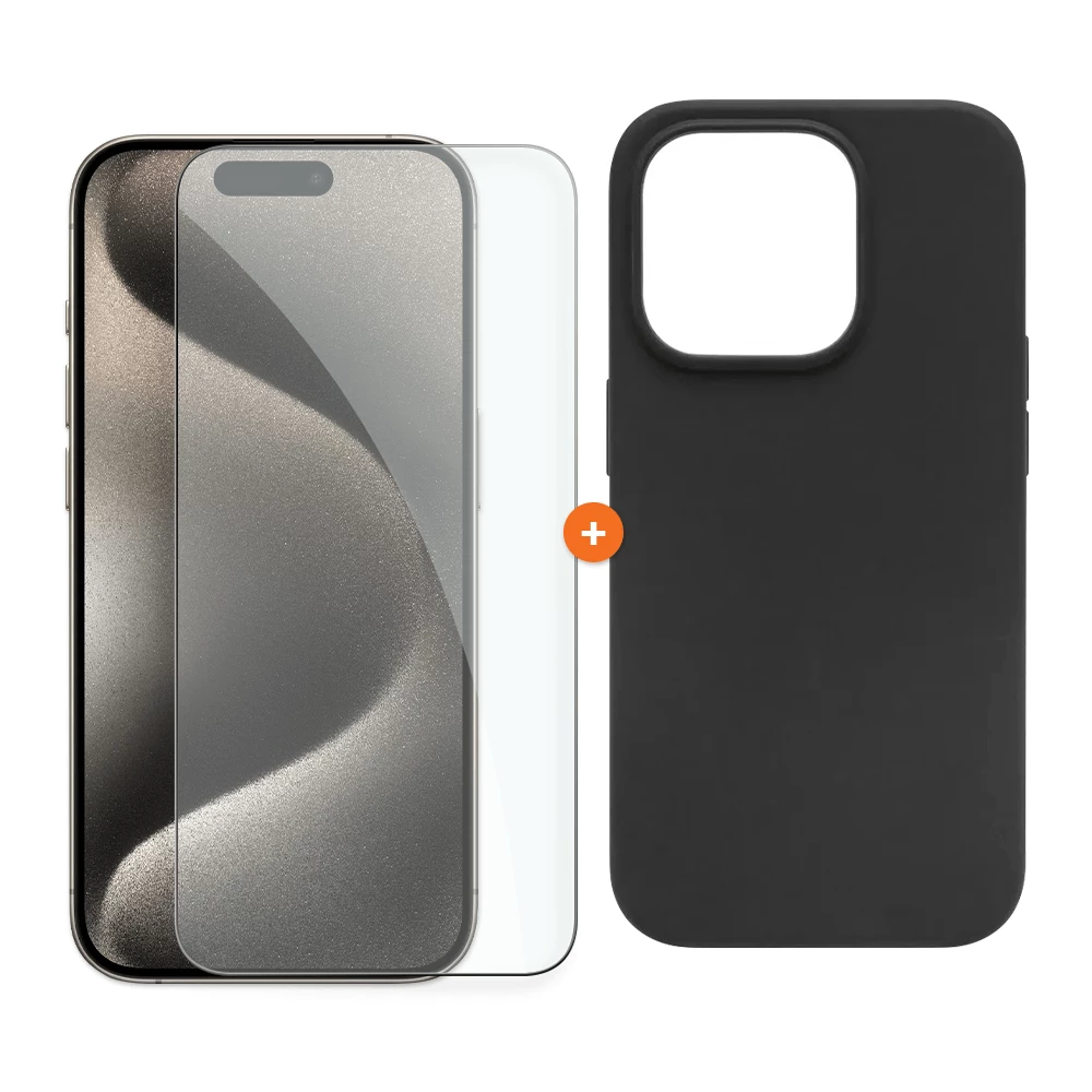  СЕТ Калъф XO MATT Frosted + Стъклен протектор 2.5D за Apple iPhone 15