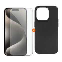  СЕТ Калъф XO MATT Frosted + Стъклен протектор 2.5D за Apple iPhone 15